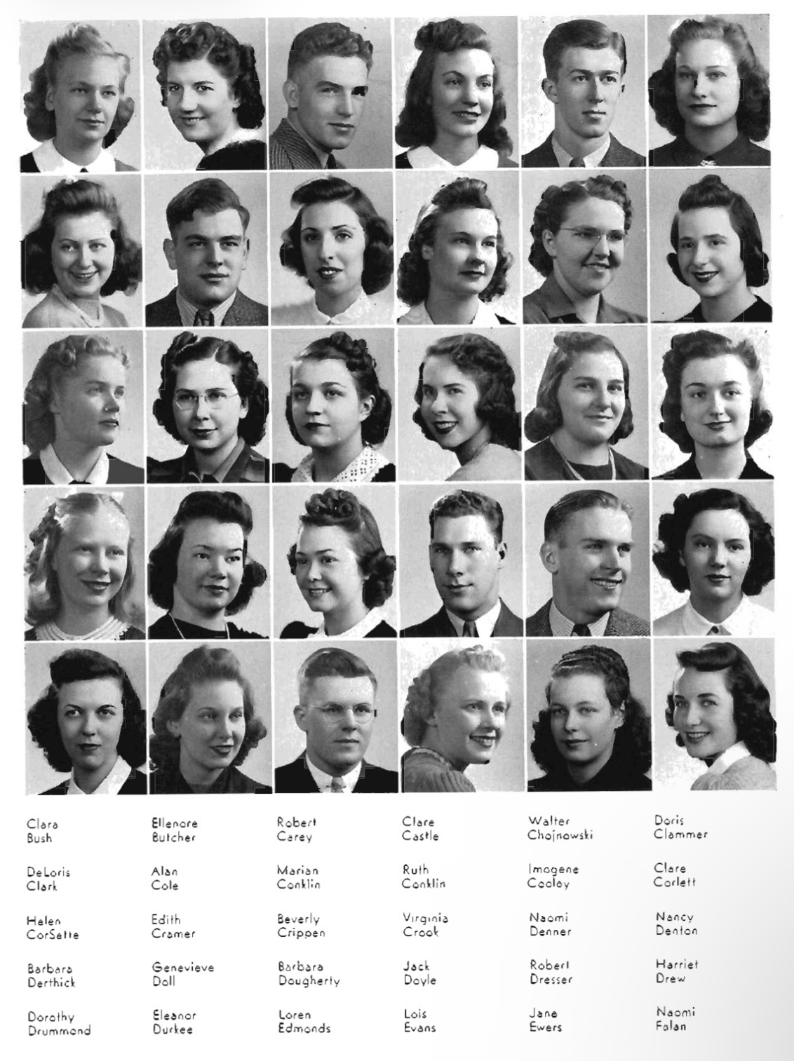 1941 Western freshman-class yearbook page showing Robert Carey among student portraits